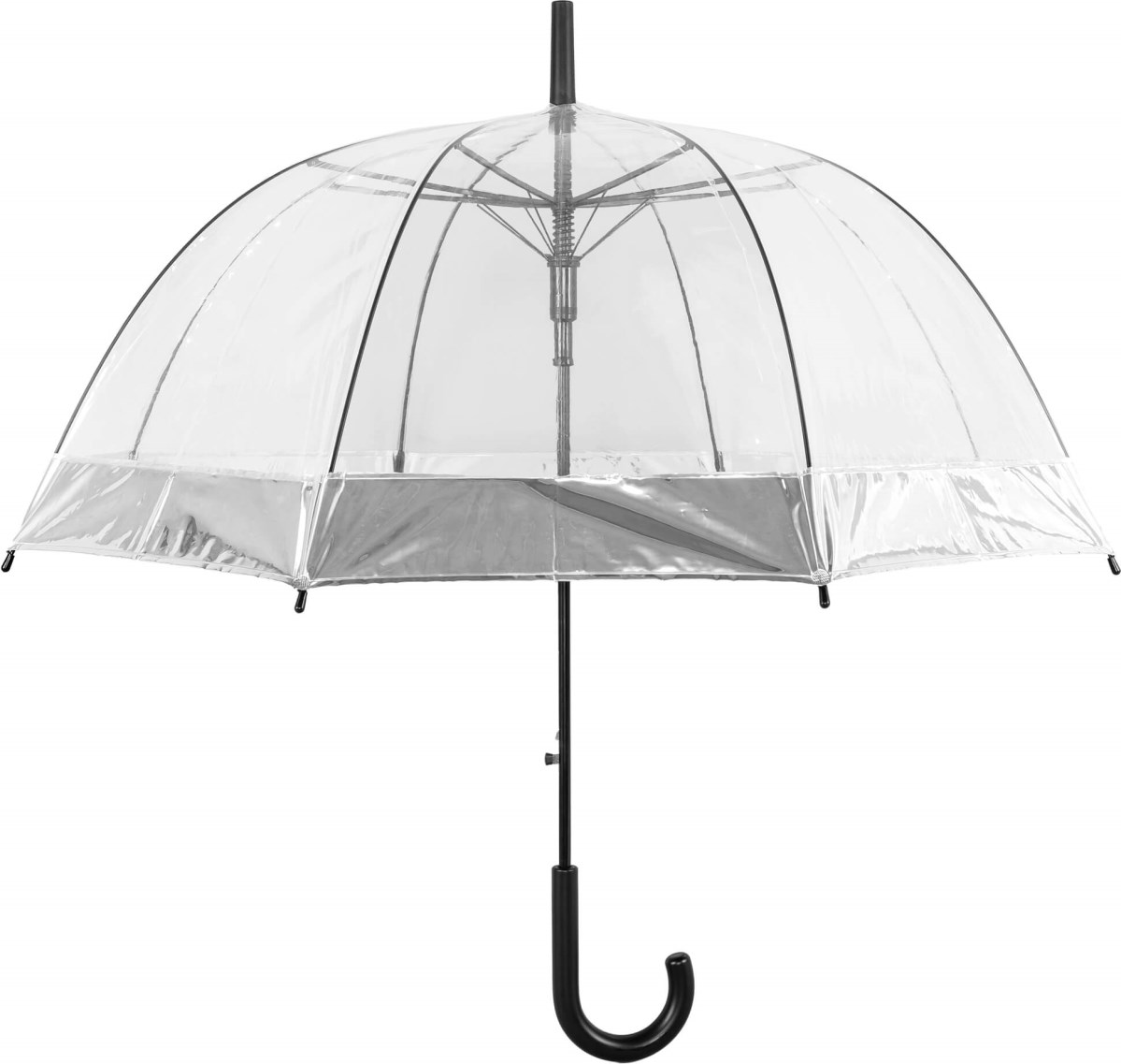 Clear Umbrella with Silver Border Dome Umbrellas
